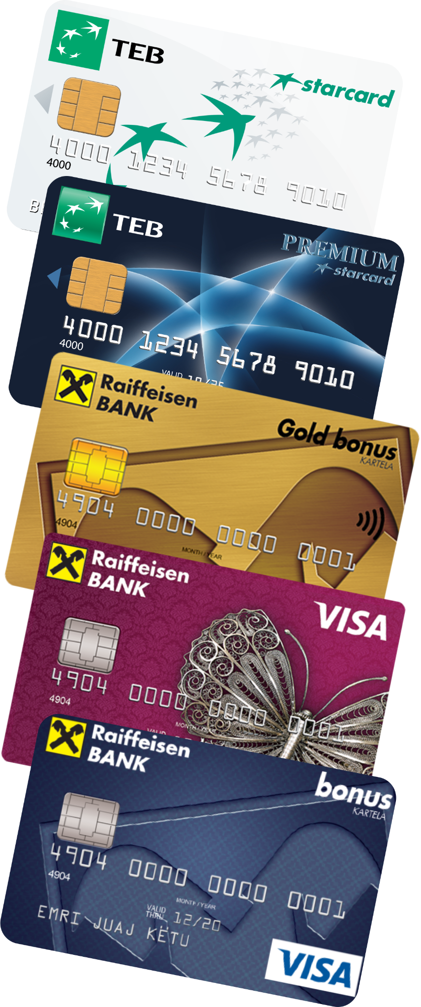Kartelat TEB Starcard dhe Raiffeisen Bonus Kartela